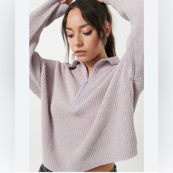 Garage Lilac Turtleneck Sweater - Picture 1 of 9